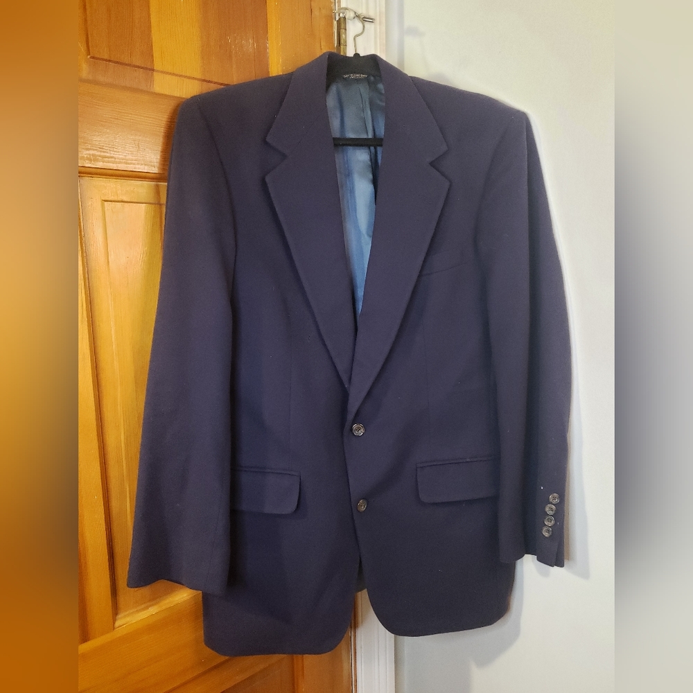 Vintage Union Made In USA Bill Blass Wingtips Pure Cashmere Men's Suit Jacket